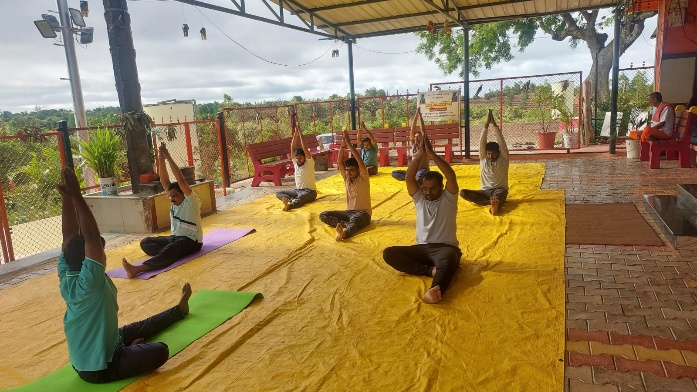 12th International Yoga Day Celebrated at Kyarakoppa Village photo 1